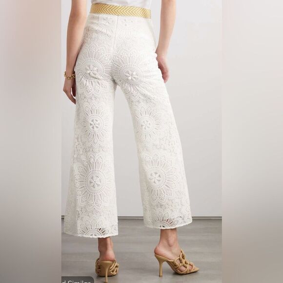 Zimmermann lace White Wide-Leg Pants, US6 - Picture 3 of 11